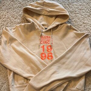 TOPSHOP Hoodie with Orange Print